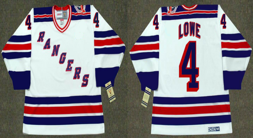 2019 Men New York Rangers #4 Lowe white CCM NHL jerseys